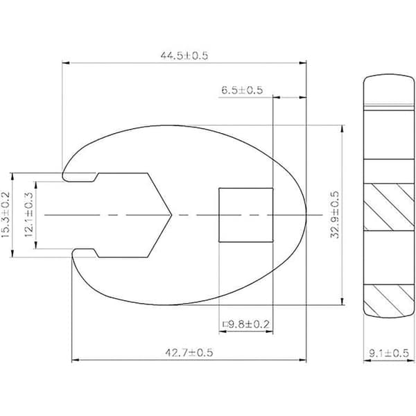 Kombinationsnyckel - BGS - 10 mm (3/8) - Krom-molybdenstål - 15 mm