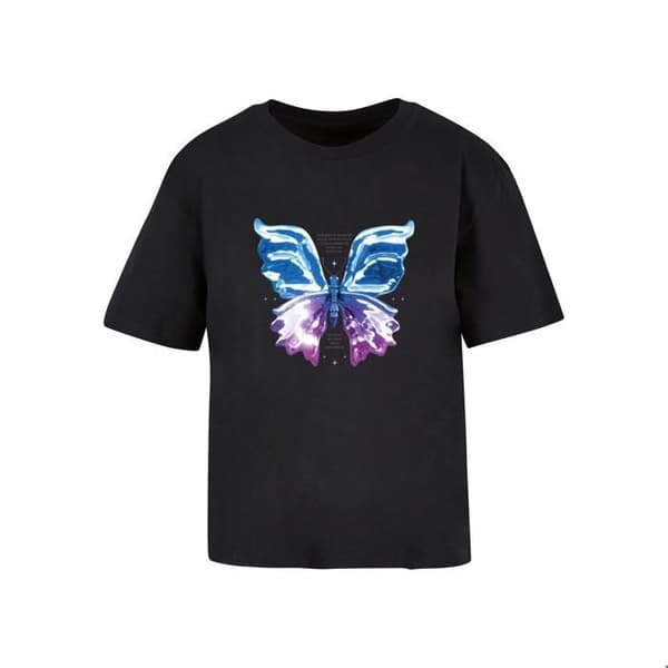 T-shirt dam Miss Tee Chromed Butterfly