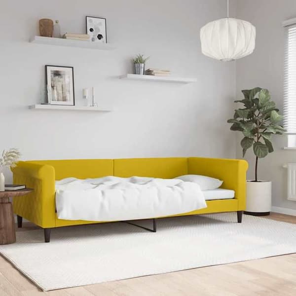 vidaXL Gul vilosäng 90x200 cm sammet 354249