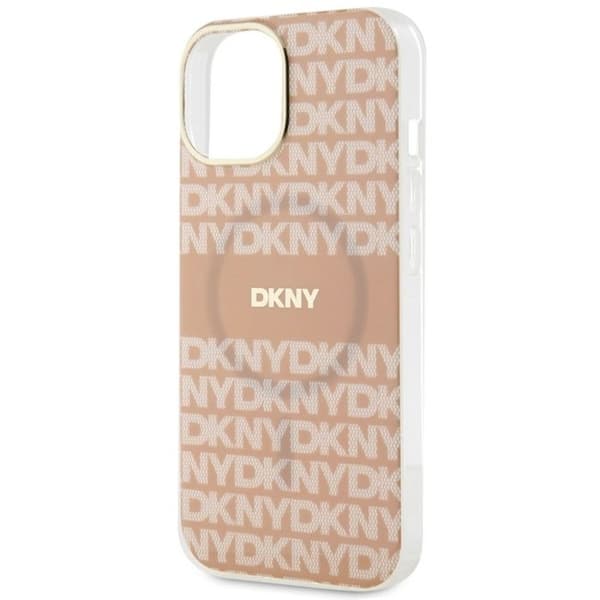 Coque iPhone 15 Plus - DKNY - IML Mono & Stripe - Rosa - Optimal skydd - Elegant