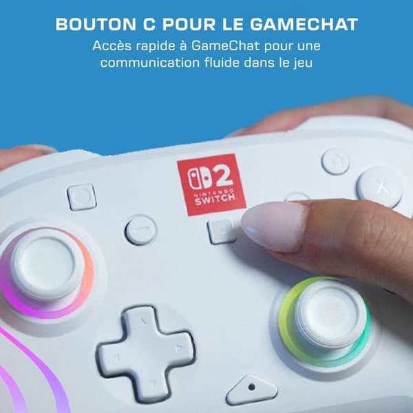 Trådlös RGB-spelkontroll - TURTLE BEACH - Afterglow Wave för Nintendo Switch 2 - Vit