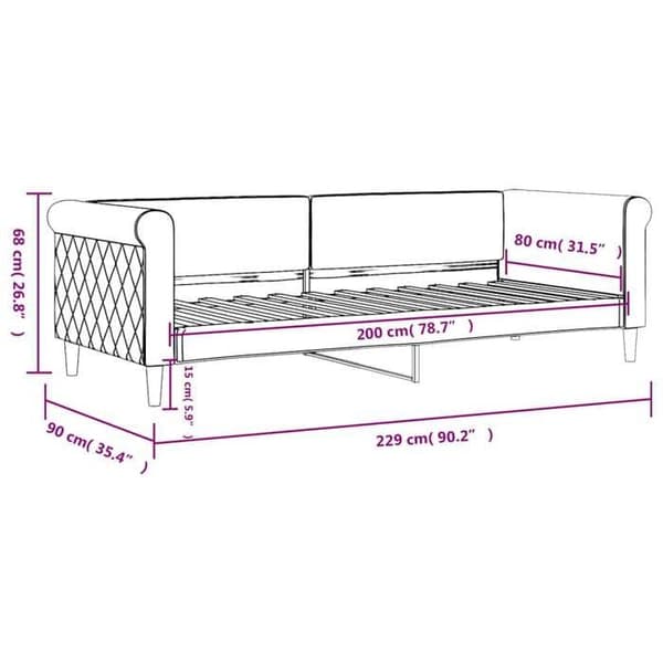 vidaXL Blå vilosäng 80x200 cm sammet 354236