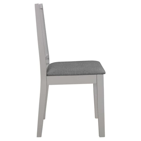 vidaXL 4x Solid Wood Dining Chairs with Grey Cushions Dining Room 247639