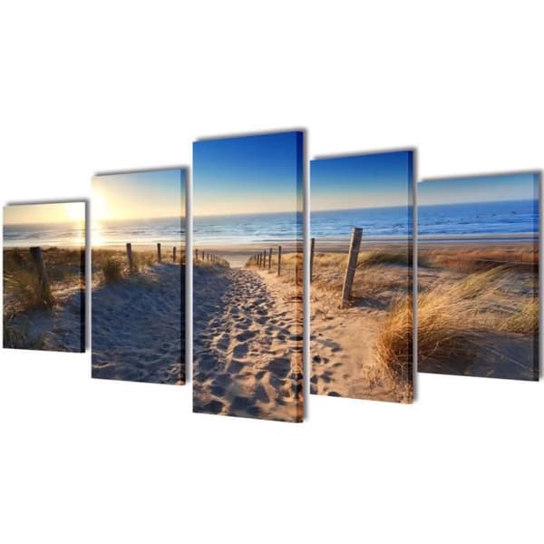 Set med tryckta väggdukar Sandstrand 100 x 50 cm