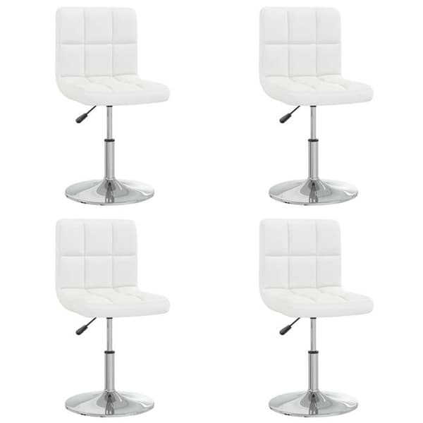 vidaXL Matstolar set om 4 vit konstläder 334189
