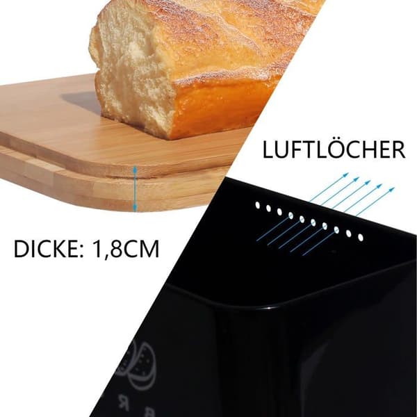 Brödbox - Theo-Cleo - Metall - Bambulock - Ventilation