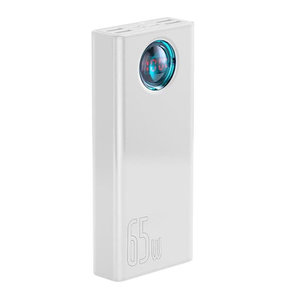 Powerbank - BASEUS - AMBLIGHT - 20000 mAh - Digital visning - Vit färg