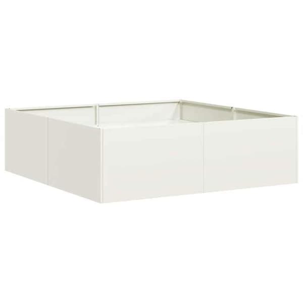 vidaXL Blomlåda vit 100x100x30 cm stål 860809