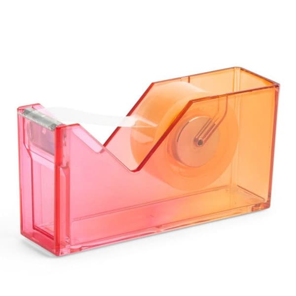 Tejpdispenser - Halvtransparent orange - Återfyllbar - Kontor - Miquelrius