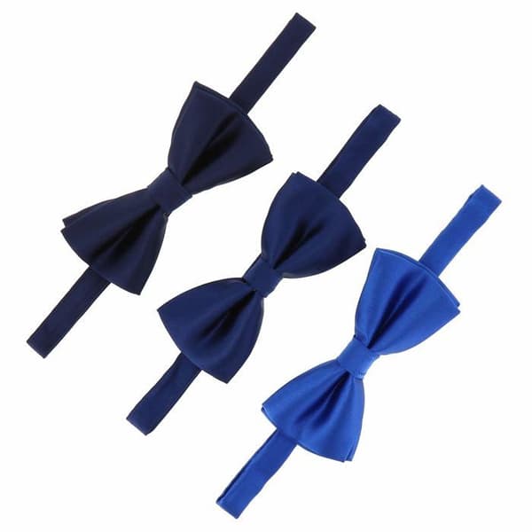 Förknutna fluga för män i satin - Mörkblå, bröllop och fest, 100% polyester