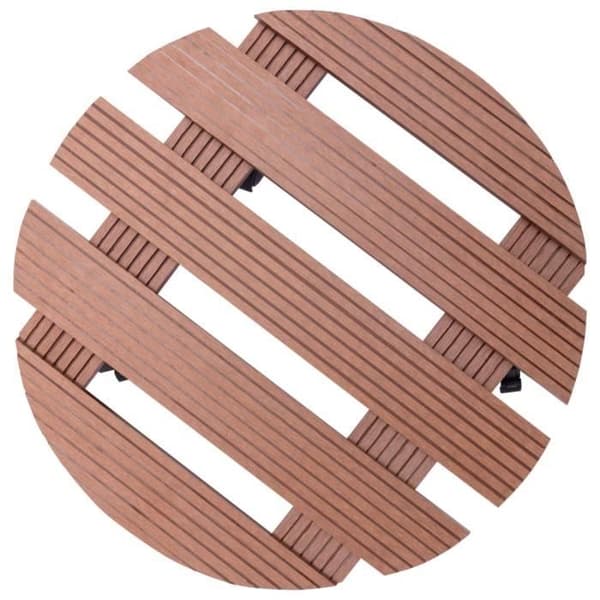 3143925 vidaXL Växtvagnar 4 st Brun Ø30x7,5 cm WPC