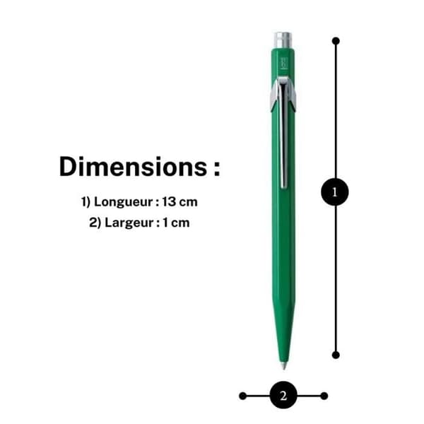 Kulspenna - Grön - Metall - Medium spets - Caran d'Ache - 849