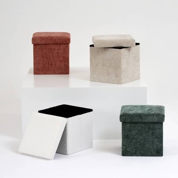 Fällbar pouf kompatibel med Mix'N'Modul mörkgrön 31x31cm - 5five