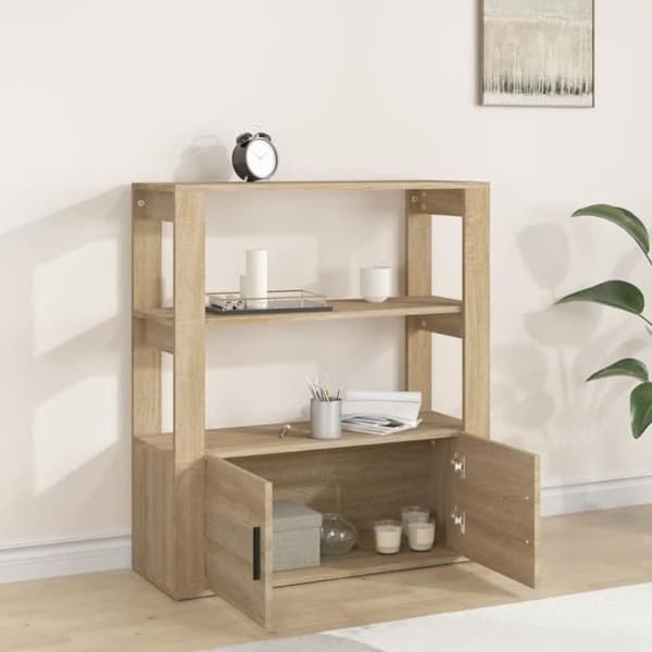 819463 vidaXL Buffé Eksonoma 80x30x90 cm Ingenjörsträ