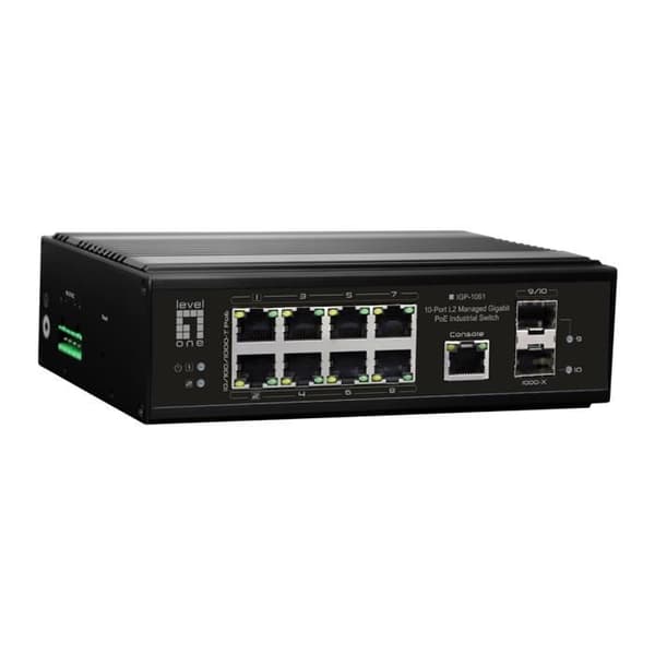 Nätverk switch hanterad L2 - LEVELONE - IGP-1061 - 8 RJ-45 portar - 2 SFP-moduler - Webhantering