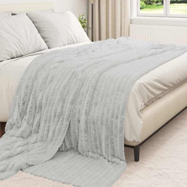 VidaXL Grått överkast / pläd 240 x 220 cm i mjuk polyester