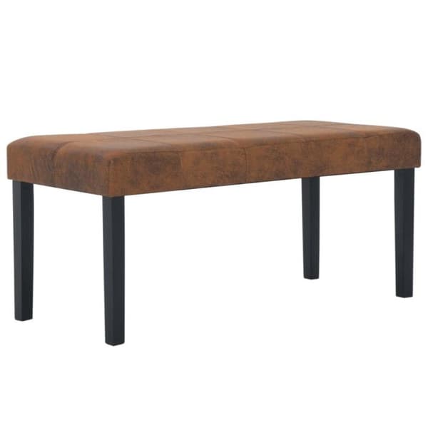 vidaXL Bänk 106 cm Brun Lädermocka