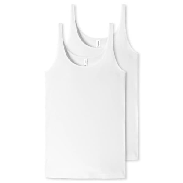 SCHIESSER T-shirt dam - 2-pack - Vit - Bomull - Korta ärmar