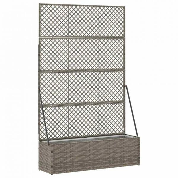 VIDAXL Rektangulär metallplanterare grå 105 x 30 x 170 cm - blomlåda