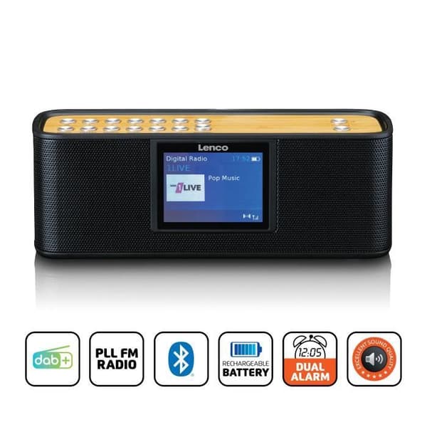 Lenco PDR-045BK - DAB+ Radio med Bluetooth® 5.0 - Svart