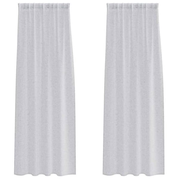 Gardiner i voile - vidaXL - Ljusgrå - Polyester - 260x140 cm - 2 stycken - Utvändig montering