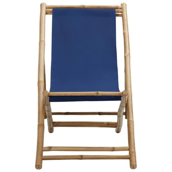 vidaXL Terrassstol Bambu och Canvas Marinblå