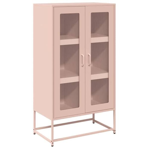 vidaXL Buffé hög rosa 68x39x123 cm stål 853357
