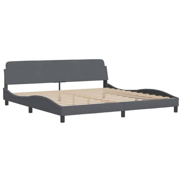 vidaXL Dover sängram mörkgrå 200x200 cm sammet 373253