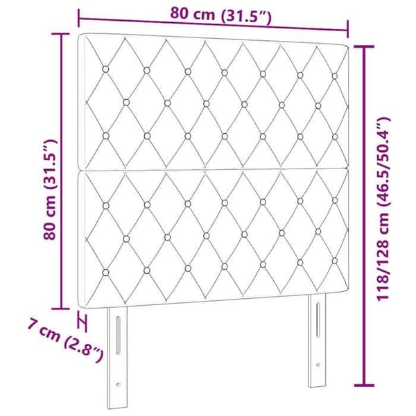 vidaXL Sänggavel Ljusgrå 80 cm Sammet 3337740