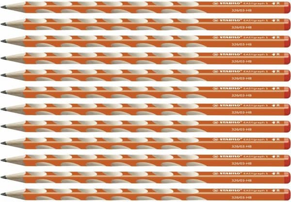 STABILO EASYgraph triangelgrafitkritor för högerhänta HB - 12 st orange