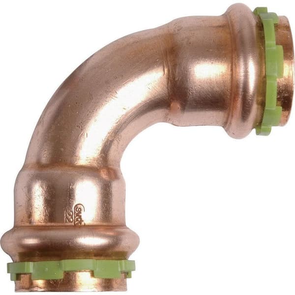 Böjd kopparkoppling 90 grader för pressning - FFDiameter 28 mm - Aalberts Integrated Piping Systems