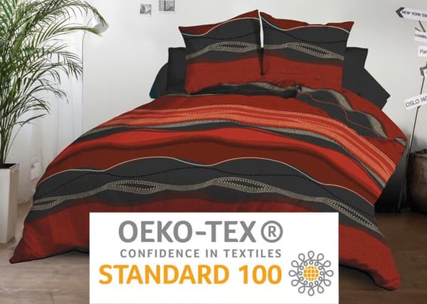Påslakan 240x260 + 2 örngott - Microfiber - Baltic red
