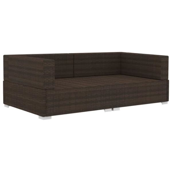 vidaXL Hörnstolar 2 st med Dynor Poly Rattan Brown
