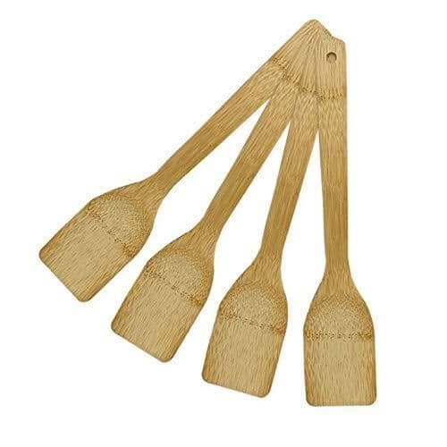 joeji's Kitchen Bambu Trä Köksredskap | Köksset | 4 kvalitetsredskap: sked & hålspatel