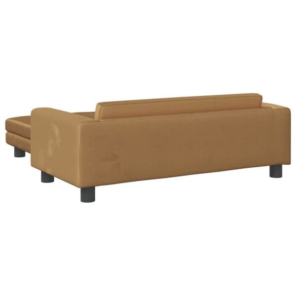 Barnsoffa med fotpall brun 100x50x30cm sammet
