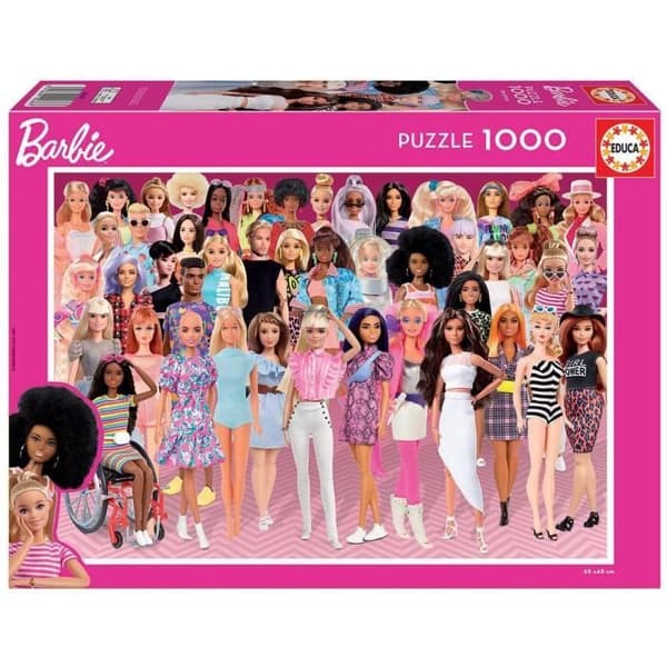 BARBIE Pussel - 1000 bitar - Educa - Tecknade serier och serier - Rosa