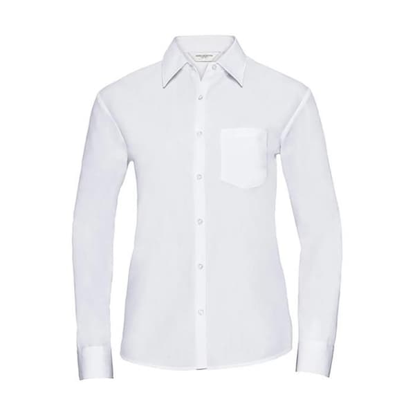 Kvinnors långärmad skjorta Russell Athletic Poplin - vit