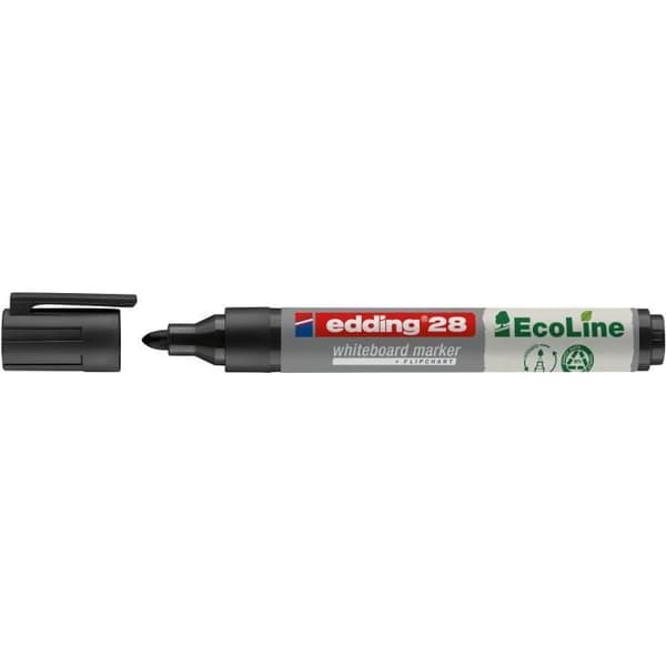 EDDING 28 EcoLine - Whiteboardmarkörer Svart, 10-pack - fin spets 1,5–3 mm