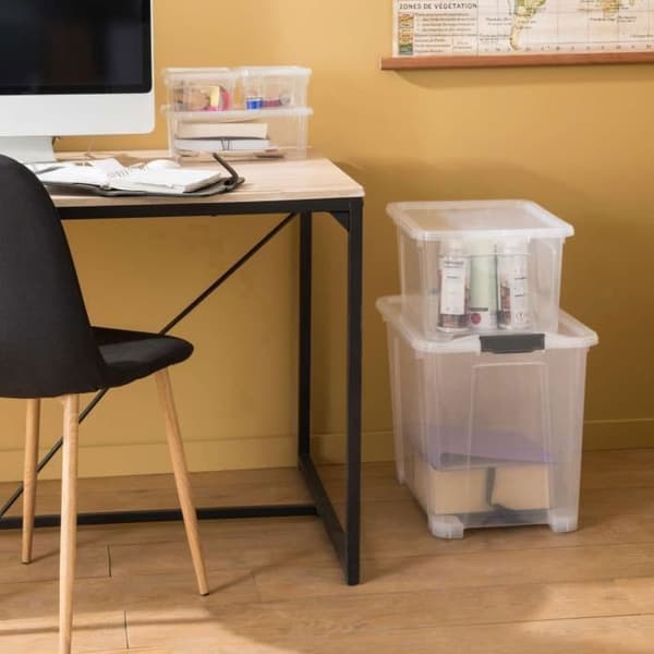 Förvaringslåda - SUNDIS - VIEW BOX - 24 L - Transparent - 4-pack med lock