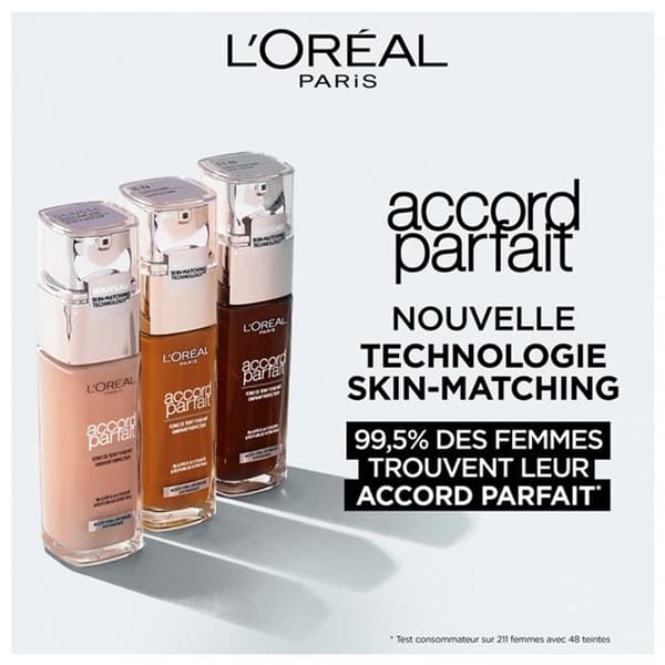 Foundation - L'Oréal Paris - Perfect Match - Fluid 1.N Ivory - 24H Hydration - Non-comedogenic