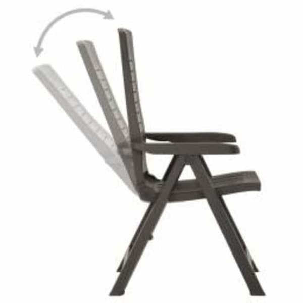 vidaXL Trädgårdsfåtöljer i plast, 2-pack, Antracit 315831