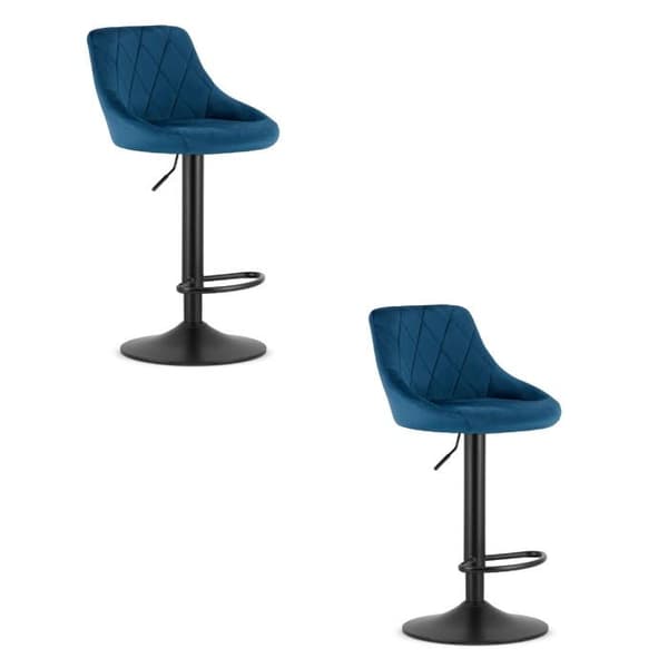Taburett KAST - mörkblå velour / svart bas x 2