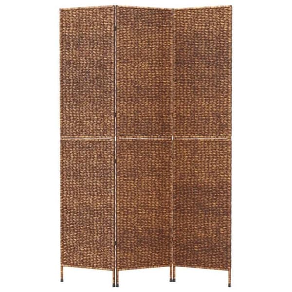 vidaXL Avskiljare 3 paneler brun vattenhyacint 355192