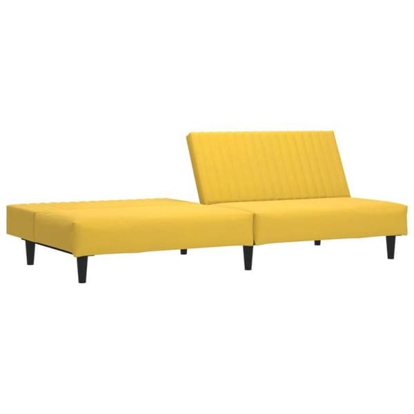 vidaXL Bäddsoffa 2 platser gul sammet 375933