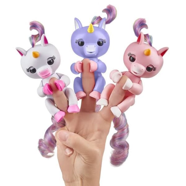 FINGERLINGAR Baby Unicorn Alika - Blå - Interaktiv robot - WOW WEE