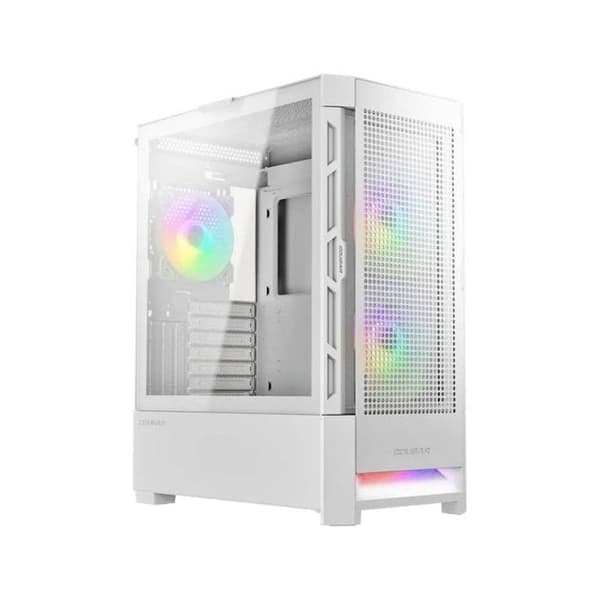 Mellanstående chassi - COUGAR - Airface RGB - Vit - ARGB-fläktar - Utmärkt luftflöde