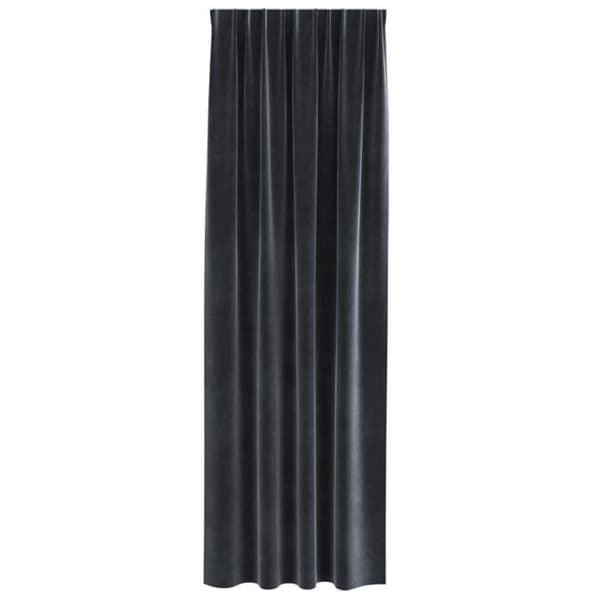 Mörkläggningsgardiner - Mörkgrå sammet - 2 st - Tvättbar - Modern stil