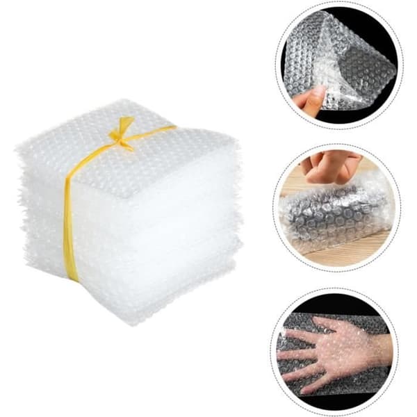 Operitacx 100Pcs Bubbelkuvert Vita Kuvert Transparenta Bubbelkuvert Polykuvert [937]