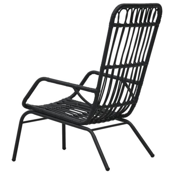 vidaXL Trädgårdsstol Poly Rattan Svart