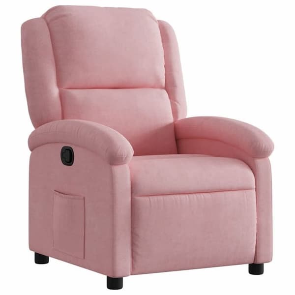 vidaXL Recliner Stol Rosa Sammet 371801